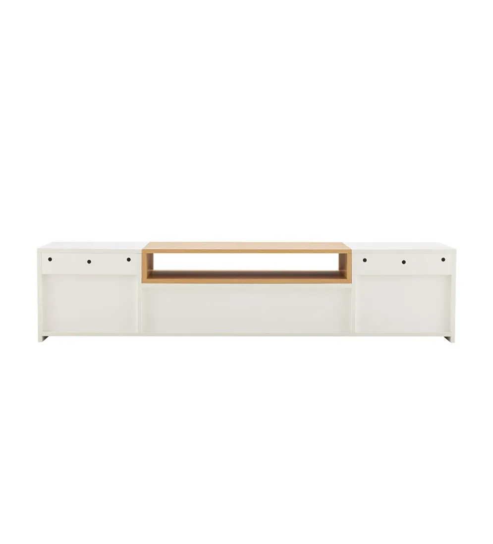 Stolik pod TV wiszący LOFT 160 cm biało naturalna
