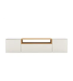 Stolik pod TV wiszący LOFT 160 cm biało naturalna