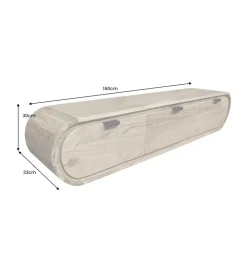 Stolik pod TV wiszący ORGANIC 160 cm drewno akacja