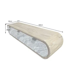 Stolik pod TV wiszący ORGANIC 160 cm drewno akacja kolor kamienia