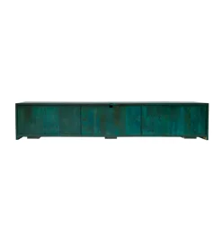 Stolik pod TV wiszący SWEET GOLDEN SUNSET 160 cm drewno mango turkusowy