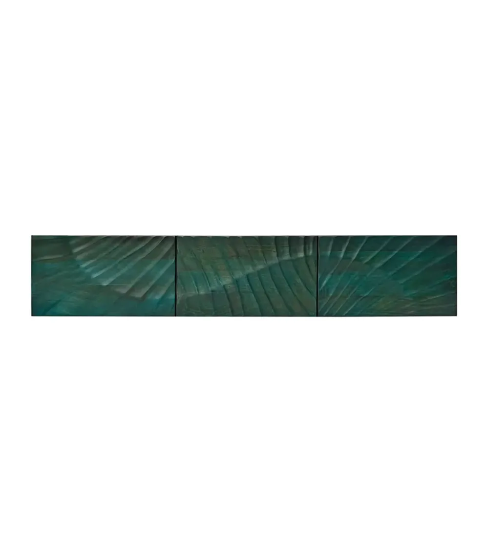 Stolik pod TV wiszący SWEET GOLDEN SUNSET 160 cm drewno mango turkusowy