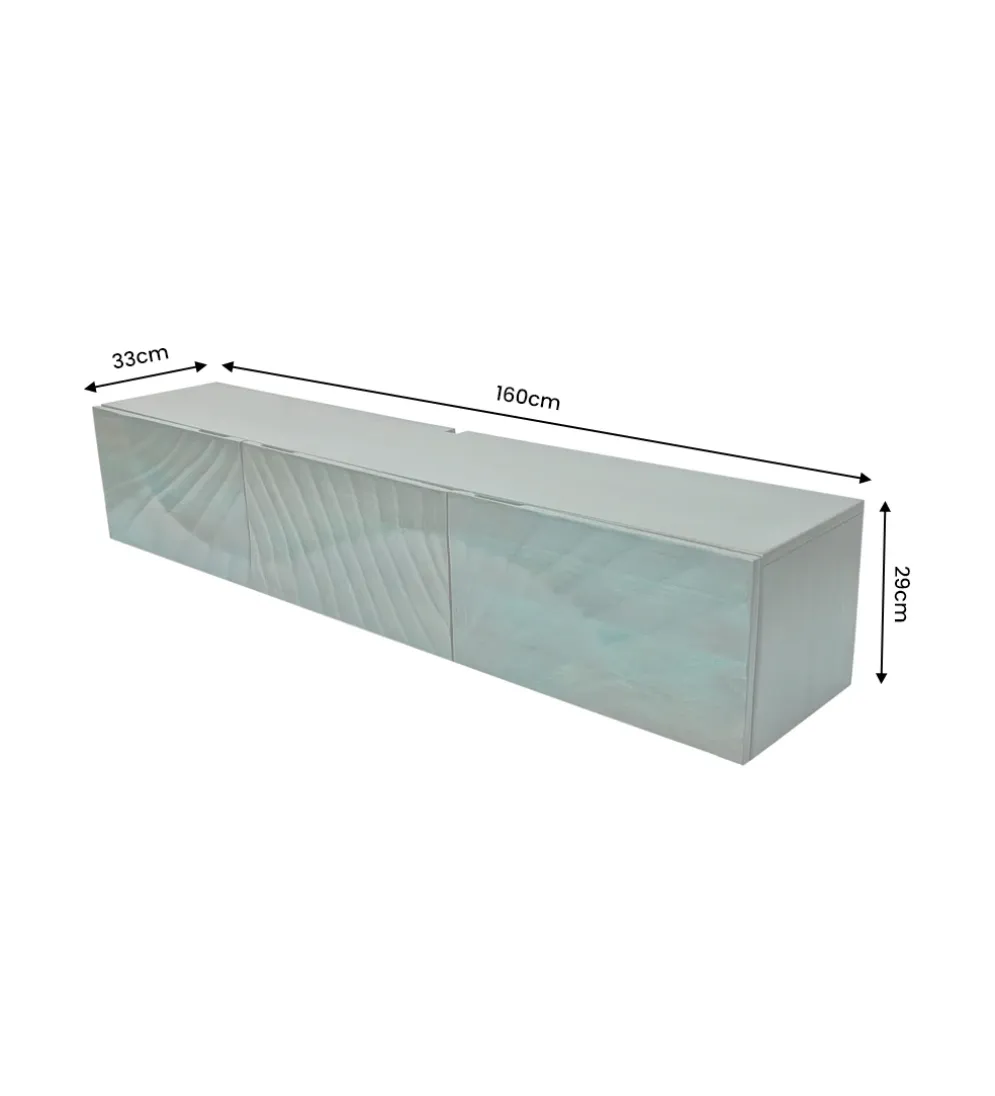 Stolik pod TV wiszący SWEET GOLDEN SUNSET 160 cm drewno mango turkusowy