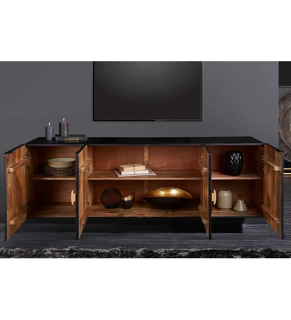 Stolik pod TV wiszący SWEET GOLDEN SUNSET 177 cm drewno mango