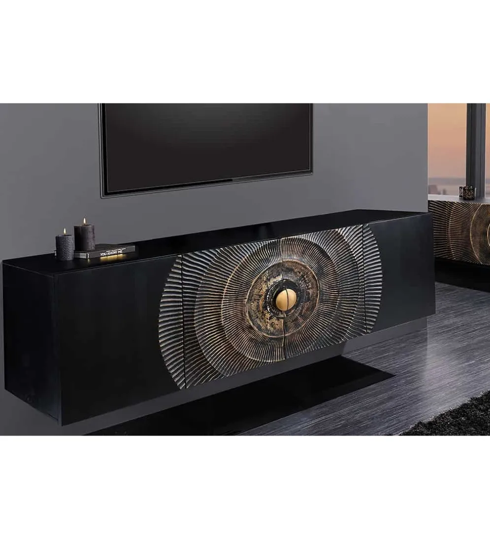 Stolik pod TV wiszący SWEET GOLDEN SUNSET 177 cm drewno mango