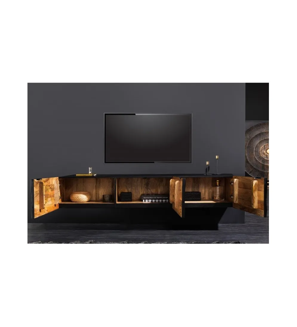 Stolik pod TV wiszący SWEET GOLDEN SUNSET 160 cm drewno mango
