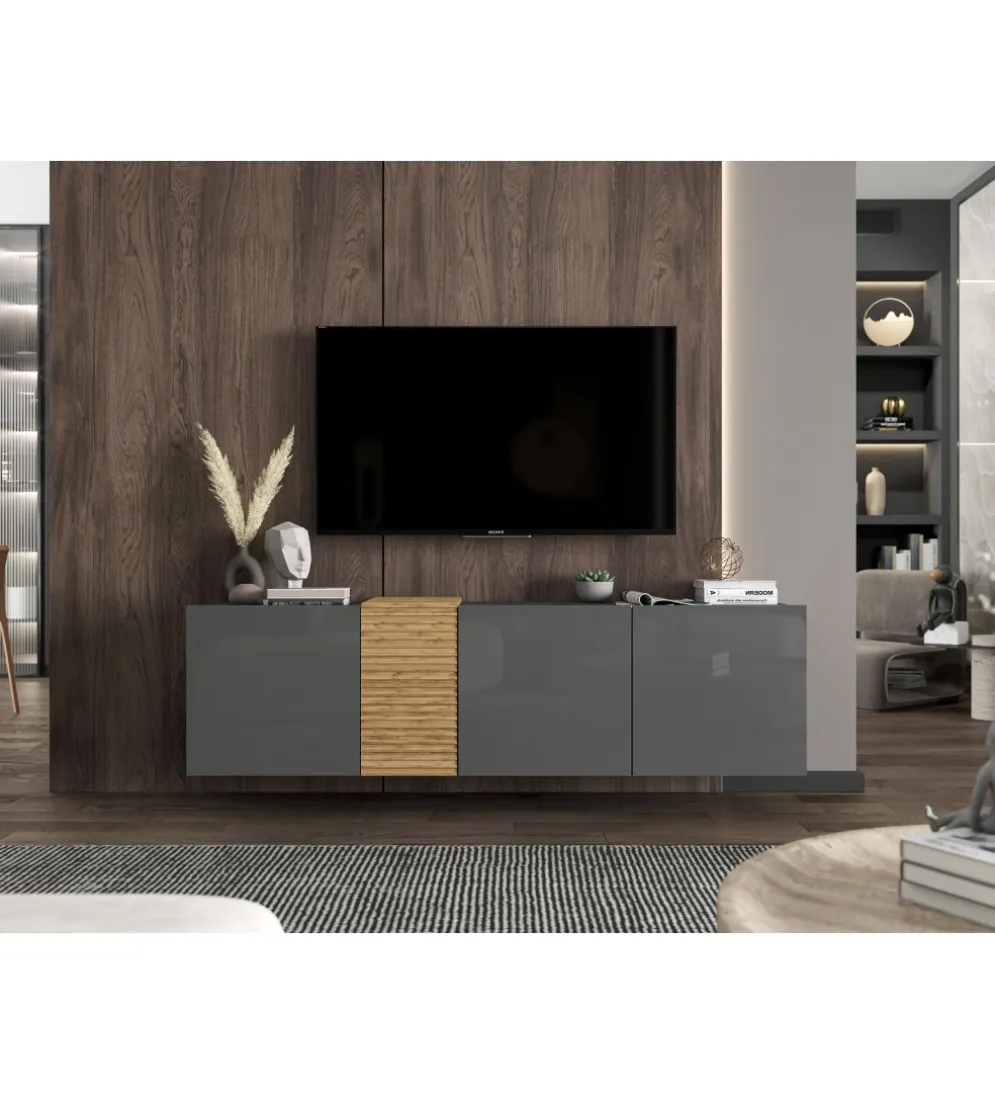 Stolik pod TV wiszący VANTA 160 cm antracytowy