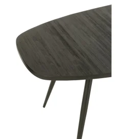 Stół owalny ZAMBIA 200 cm drewno teak czarny