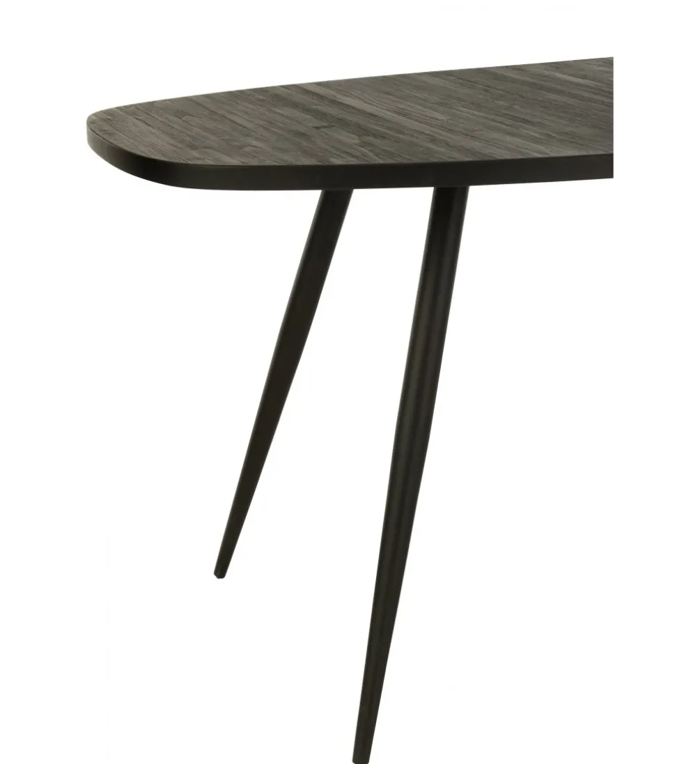 Stół owalny ZAMBIA 200 cm drewno teak czarny