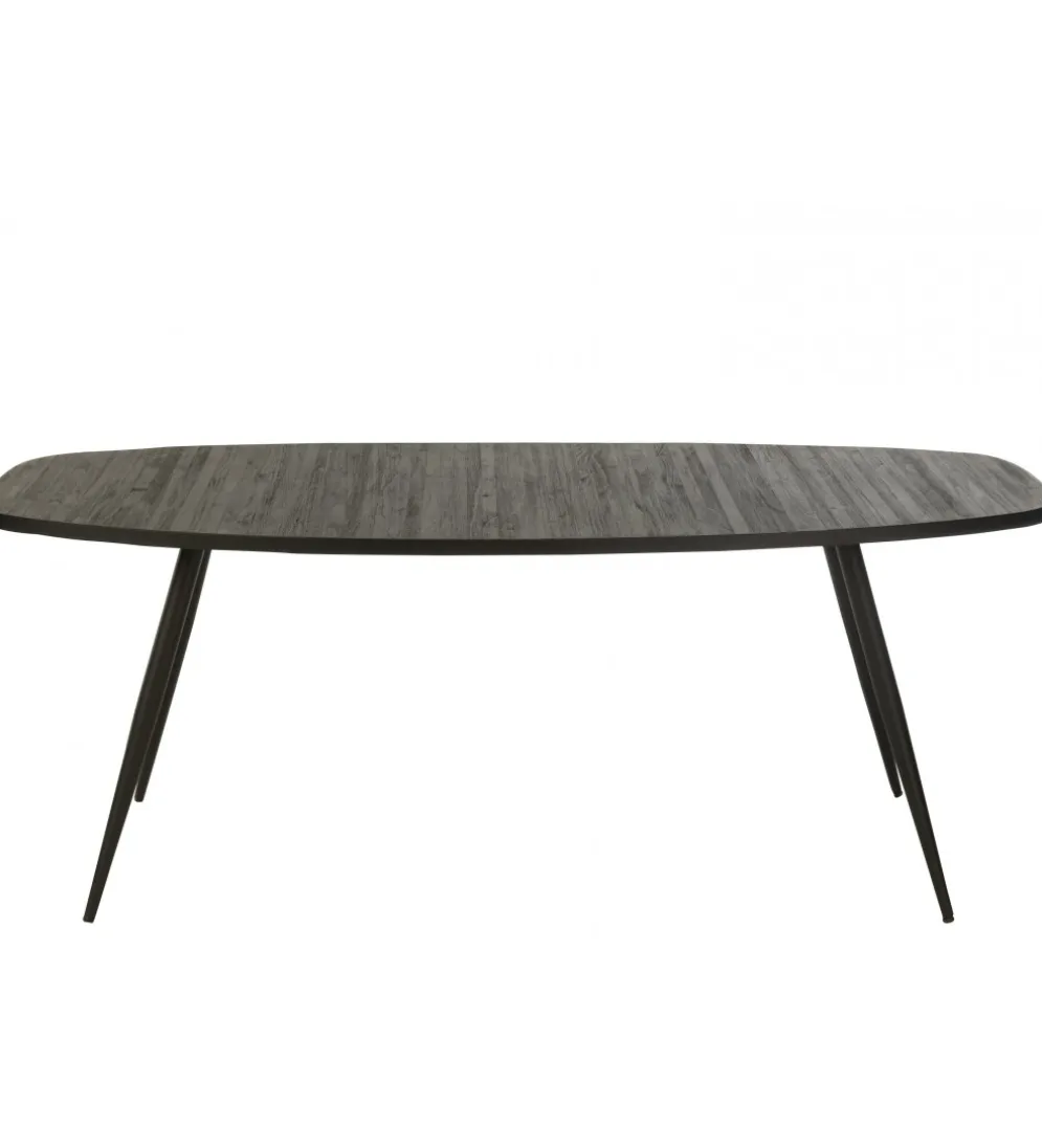Stół owalny ZAMBIA 200 cm drewno teak czarny