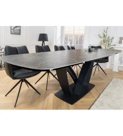 Stół rozkładany BLACKLIGHT 180 cm - 260 cm ceramika w optyce grafitowego marmuru