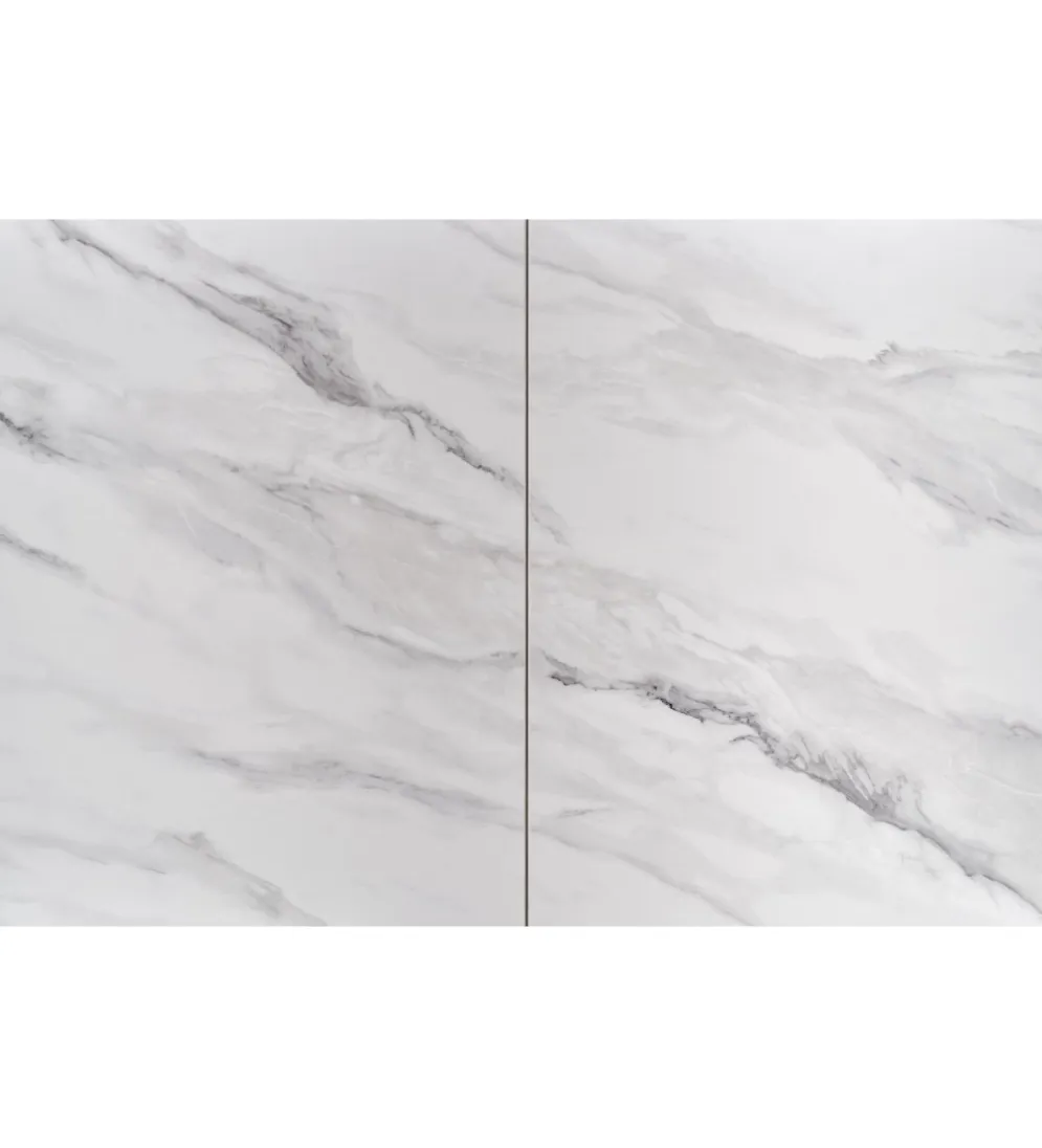 Stół rozkładany DANCAN 160 cm - 220 cm ceramika w optyce białego marmuru