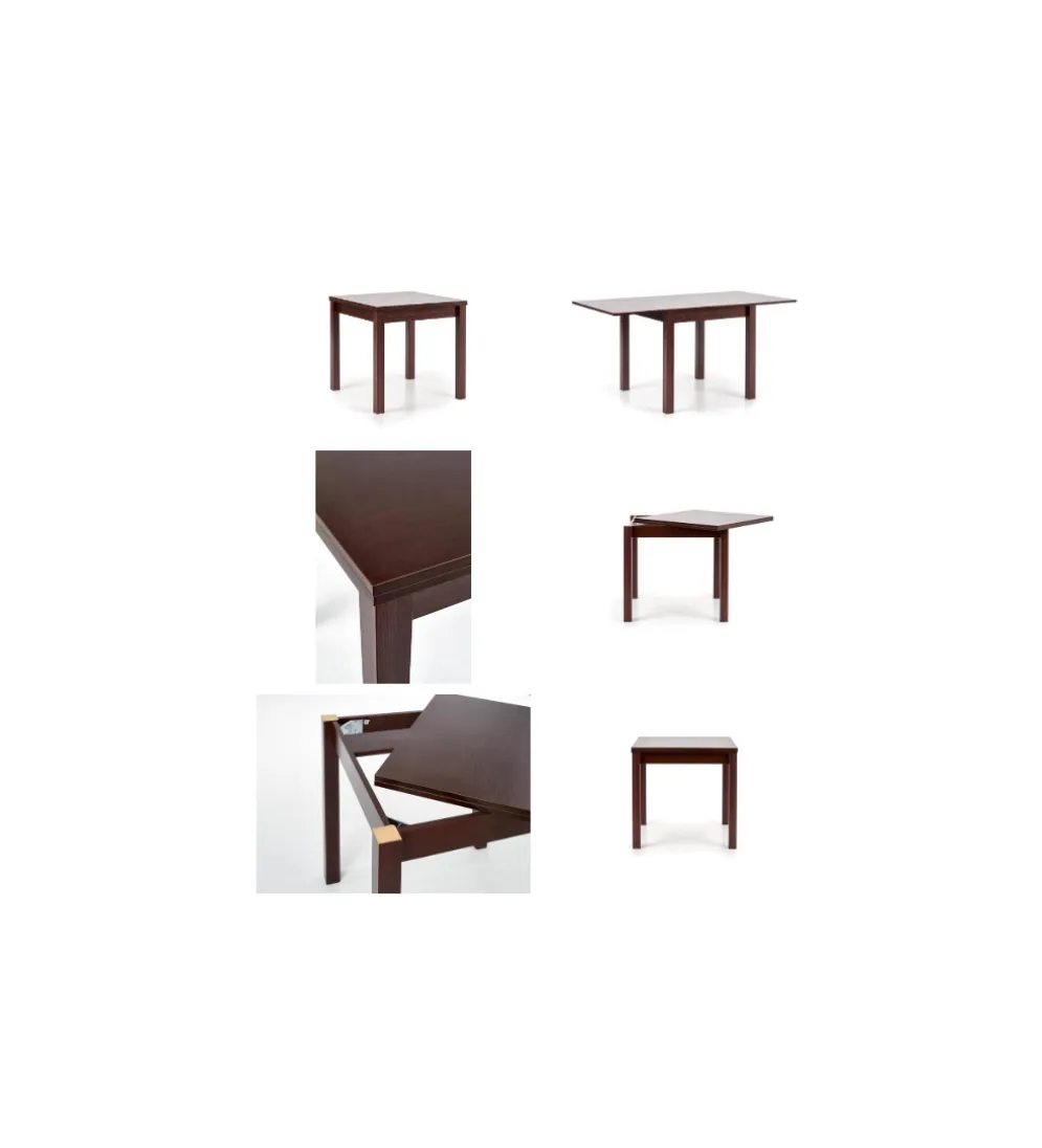 Stół rozkładany GRACJAN 80 cm - 160 cm w kolorze ciemny orzech
