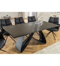 Stół rozkładany INFINITY 180 cm 220 cm 260 cm rdzawoczarny ceramika
