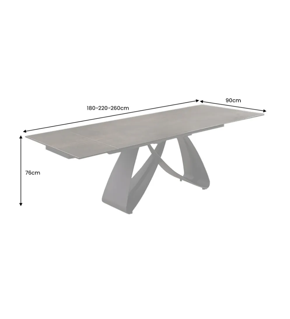 Stół rozkładany INFINITY 180 cm 220 cm 260 cm rdzawoczarny ceramika