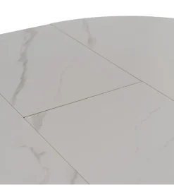 Stół rozkładany JAMEOX 120 cm czarny blat ceramika w optyce marmuru