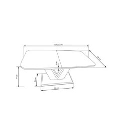 Stół rozkładany MISTRAL 160 cm - 220 cm biały
