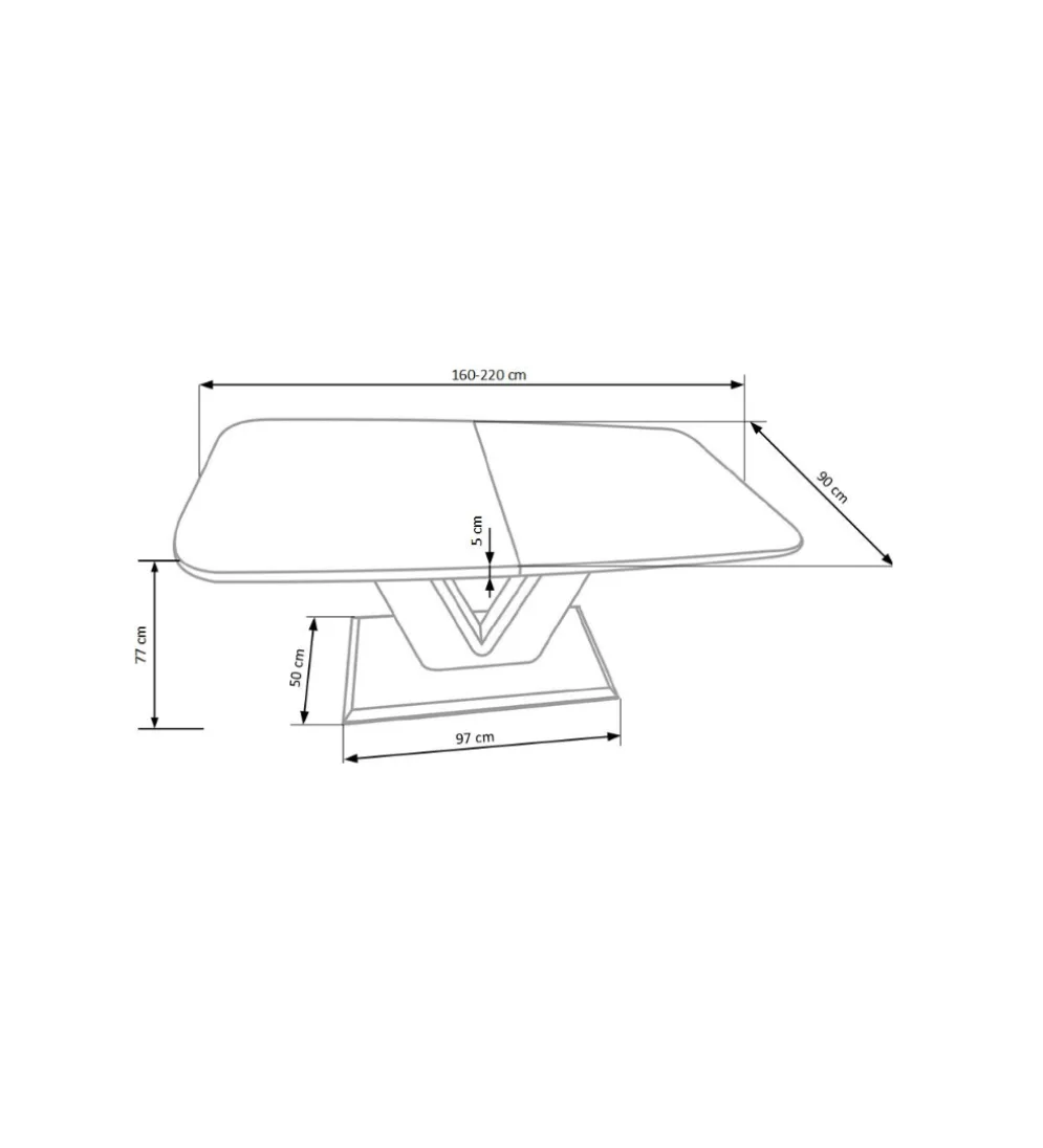 Stół rozkładany MISTRAL 160 cm - 220 cm biały