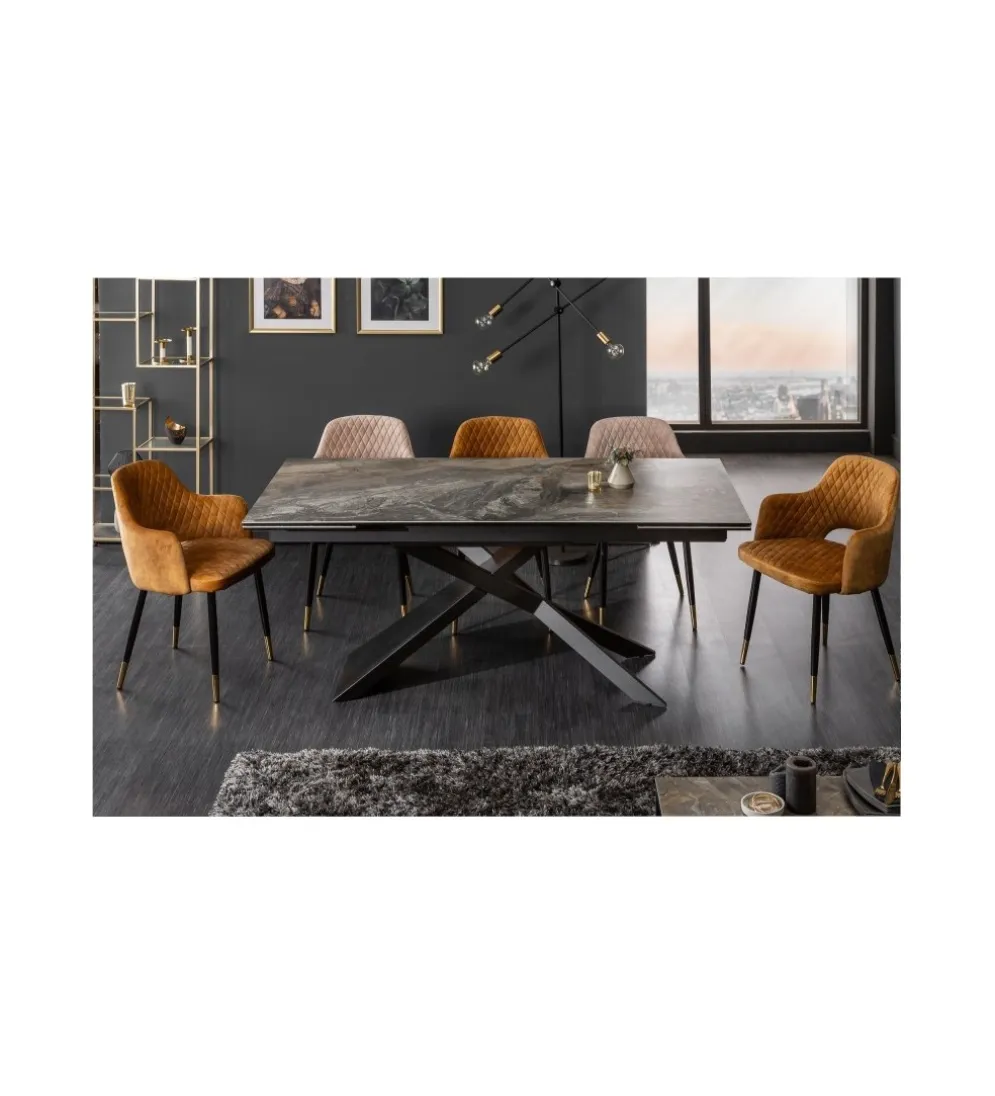 Stół Rozkładany ONTARIO Euphoria180 Cm - 220 Cm - 260 Cm Ceramika W Optyce Marmuru