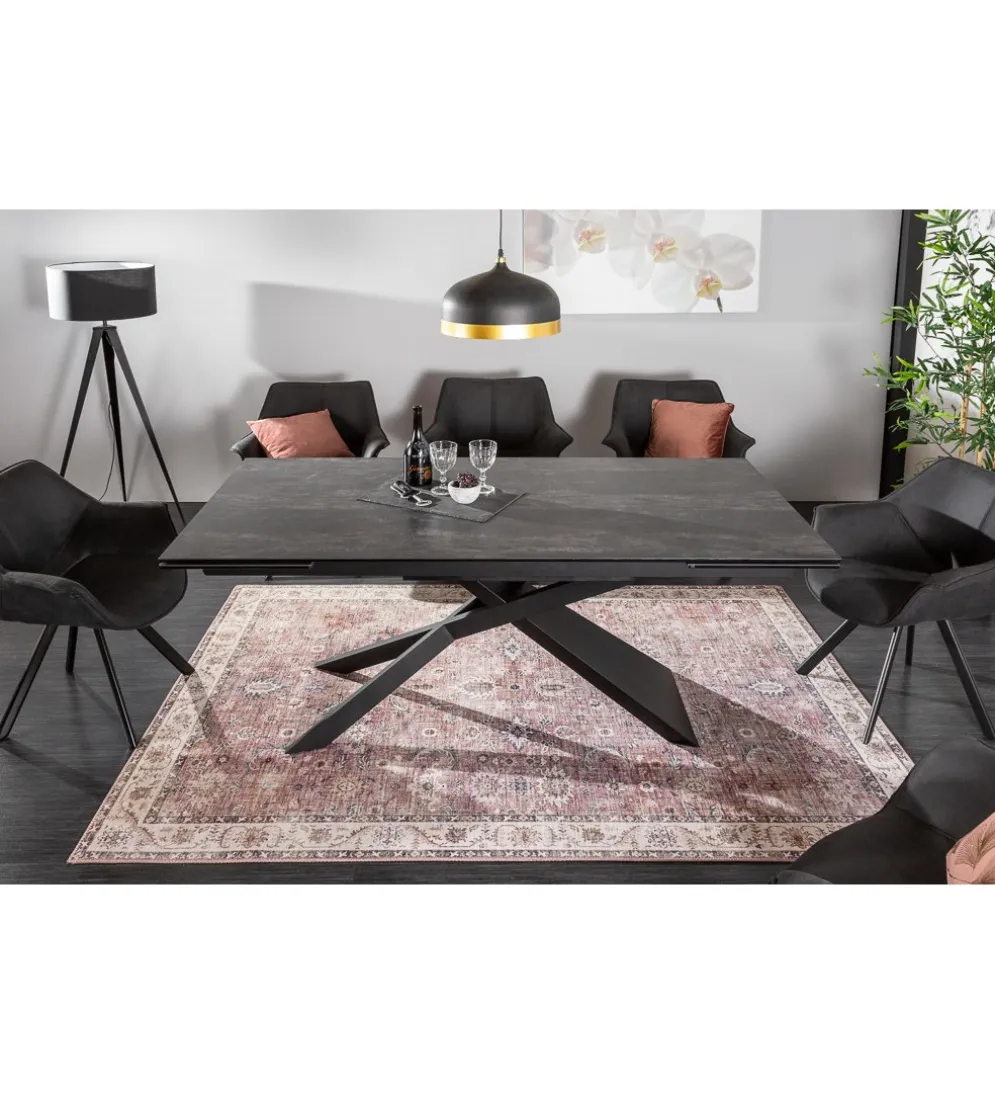 Stół Rozkładany ONTARIO Euphoria 180 Cm - 220 Cm - 260 Cm ceramika antracytowy Lava