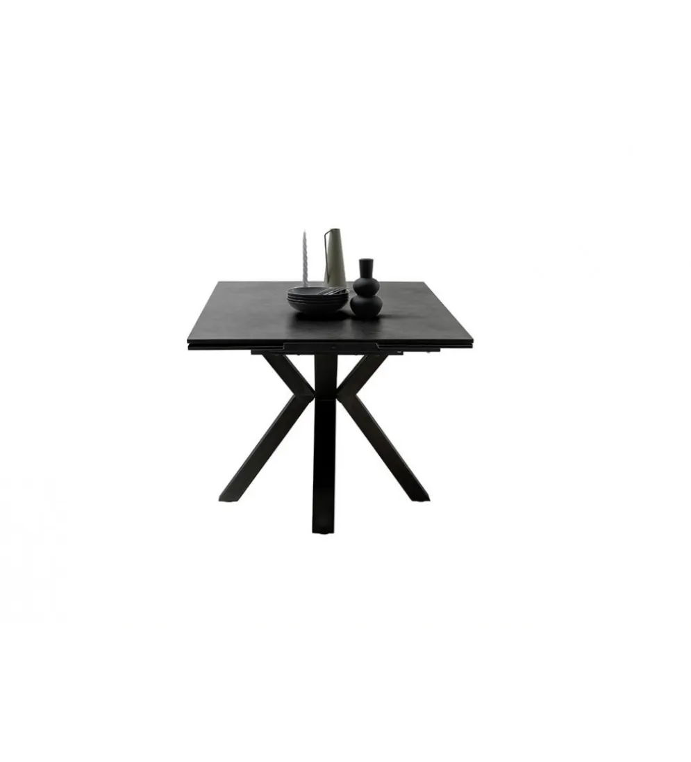 Stół rozkładany PALLINI 150 cm x 90 cm - 120 cm - 150 cm ceramika antracytowy