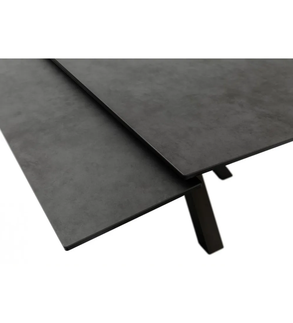Stół rozkładany PALLINI 150 cm x 90 cm - 120 cm - 150 cm ceramika antracytowy