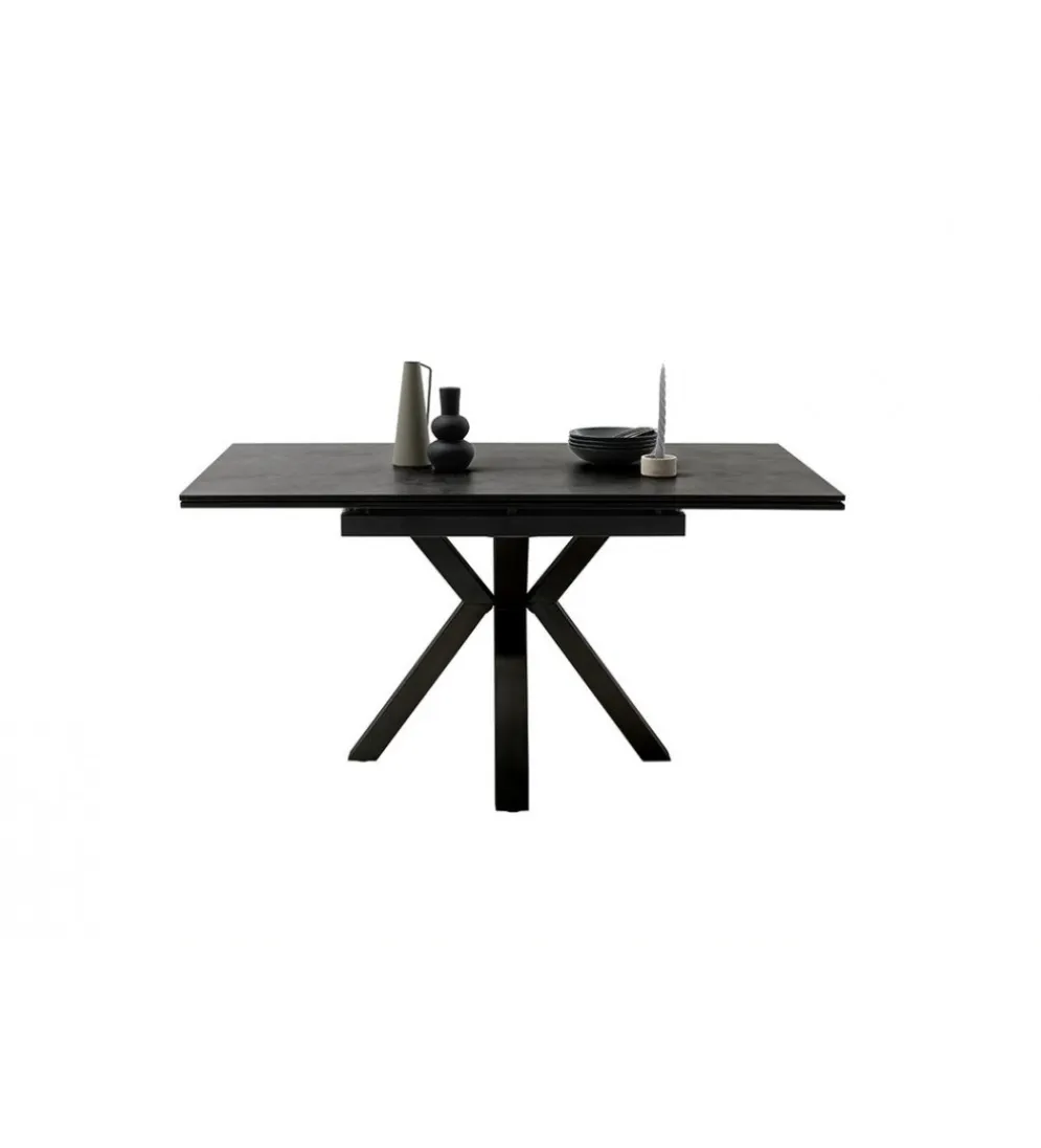 Stół rozkładany PALLINI 150 cm x 90 cm - 120 cm - 150 cm ceramika antracytowy