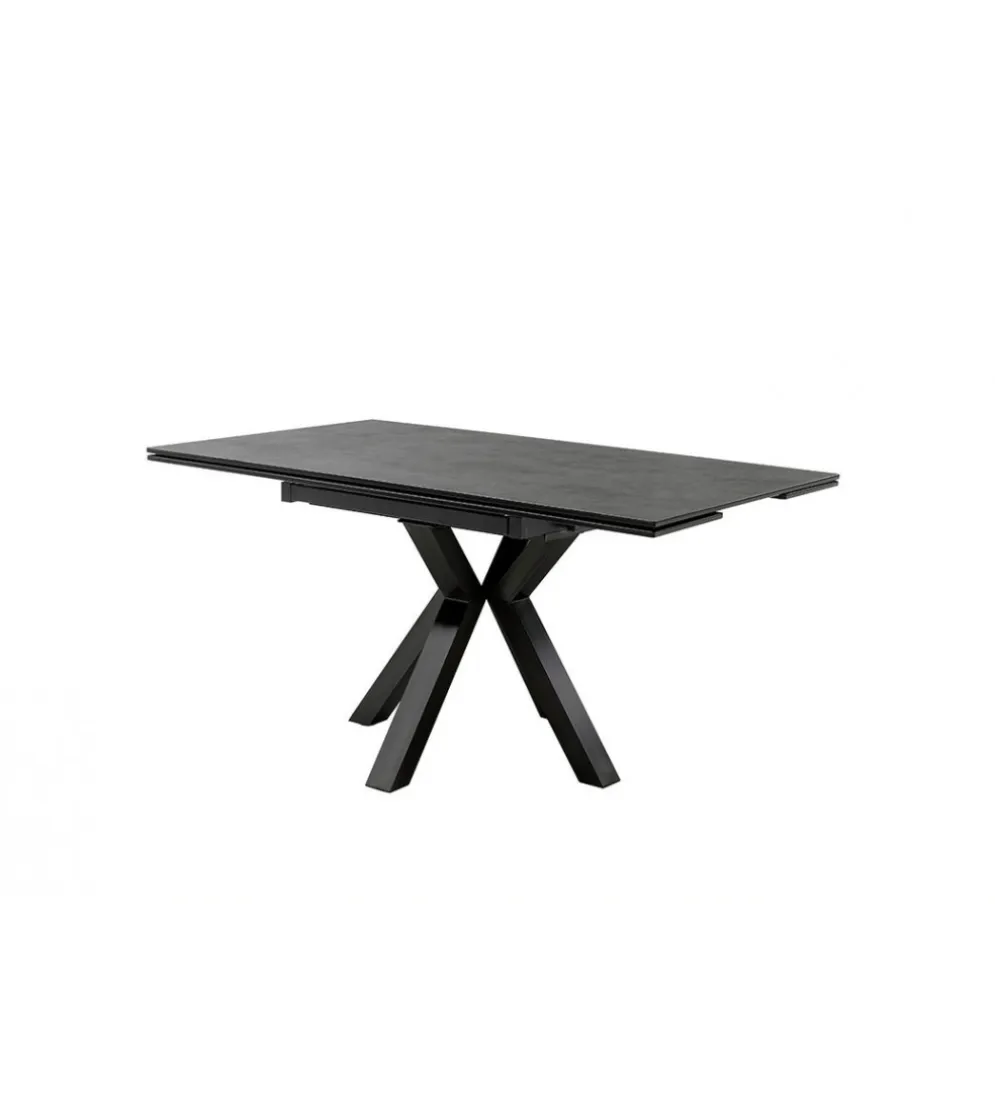Stół rozkładany PALLINI 150 cm x 90 cm - 120 cm - 150 cm ceramika antracytowy