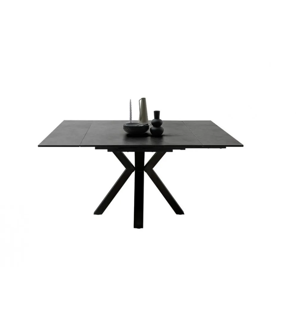 Stół rozkładany PALLINI 150 cm x 90 cm - 120 cm - 150 cm ceramika antracytowy