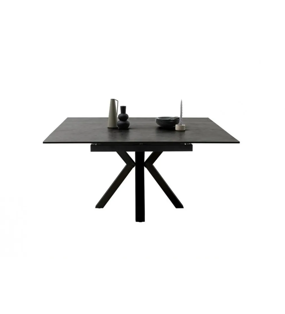 Stół rozkładany PALLINI 150 cm x 90 cm - 120 cm - 150 cm ceramika antracytowy