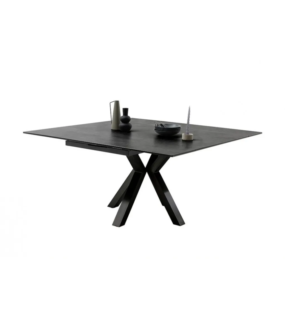 Stół rozkładany PALLINI 150 cm x 90 cm - 120 cm - 150 cm ceramika antracytowy