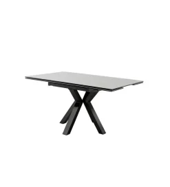 Stół rozkładany PAULLINI 150 cm x 90 cm - 120 cm - 150 cm Ceramika jasnoszara