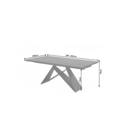 Stół rozkładany PLATON Prometheus 180 cm - 220 cm - 260 cm ceramika