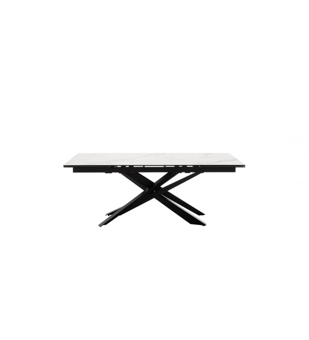 Stół rozkładany TESERO 200 cm - 250 cm - 300 cm ceramika w optyce kremowego marmuru