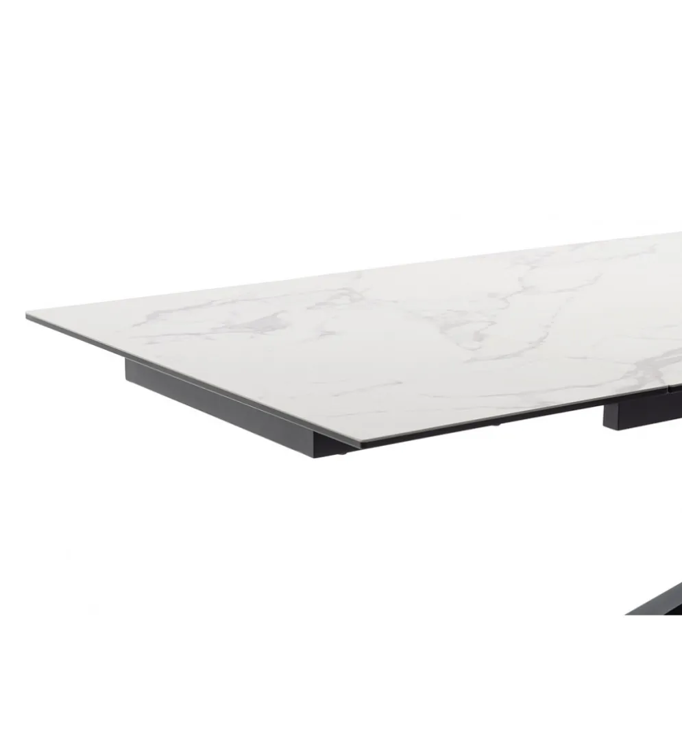 Stół rozkładany TESERO 200 cm - 250 cm - 300 cm ceramika w optyce kremowego marmuru