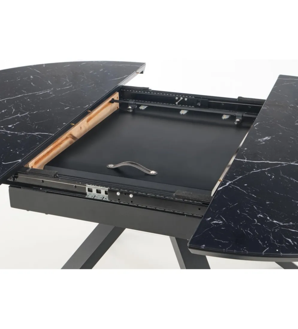 Stół rozkładany VERTIGO 130 cm - 180 cm w optyce czarnego marmuru