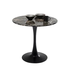 Stół SCHICKERIA 80 cm efekt czarnego marmuru