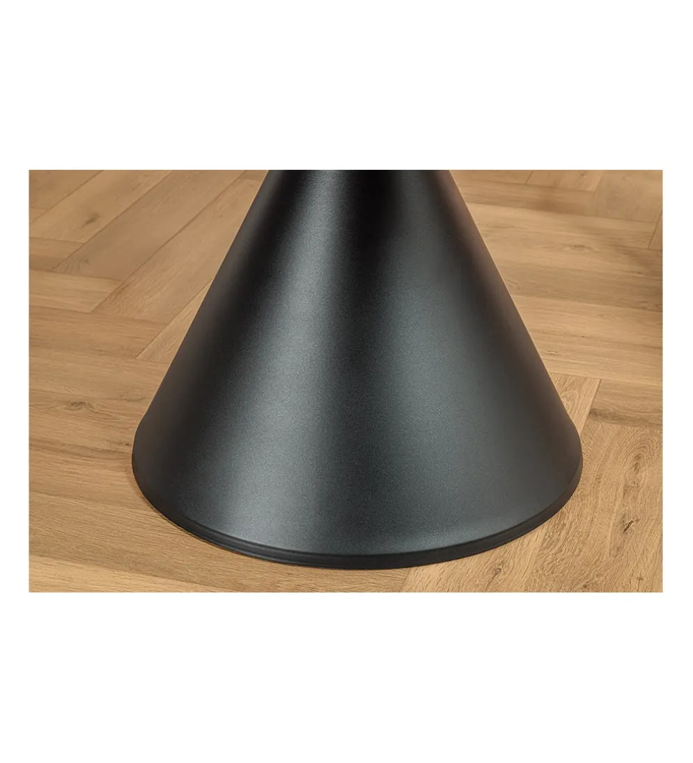 Stół SIGNATURE 135 cm okrągły blat ceramika w optyce białego marmuru