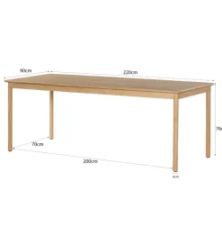 Stół TOBAGO 220 cm naturalny