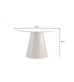 Stół UNIQUE 120 cm drewno orzecha biały ceramiczny blat