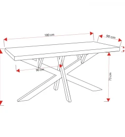 Stół USHE 180 cm drewno akacja