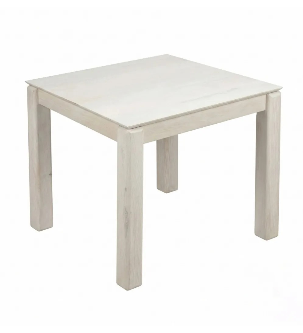 Stół WOHNLING 80 cm drewno mango białe wykończenie