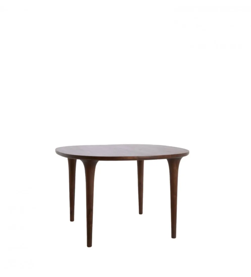 Stół ZALE 120 cm drewno akcja ciemny brązowy