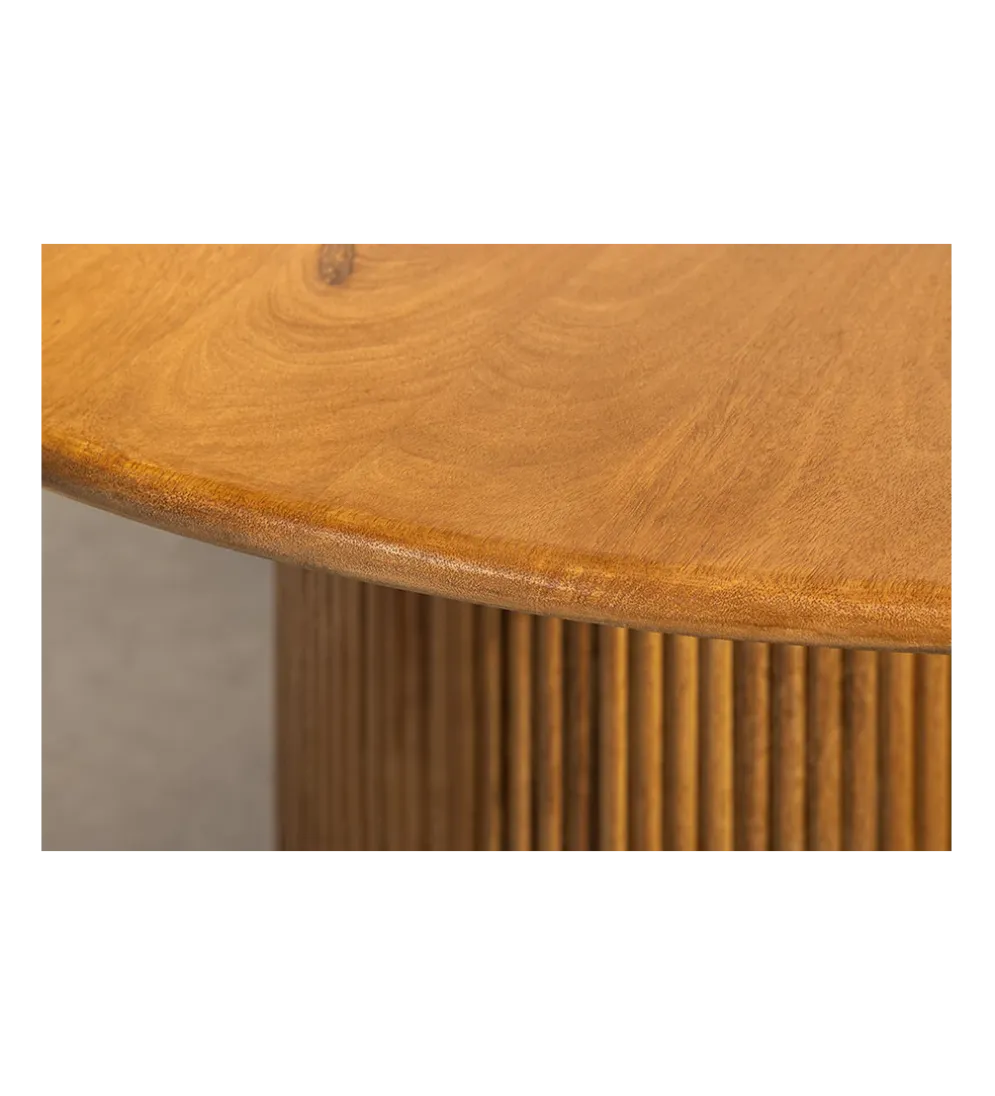 Stół z szafką TRES CHIC 120 cm drewno mango brązowy