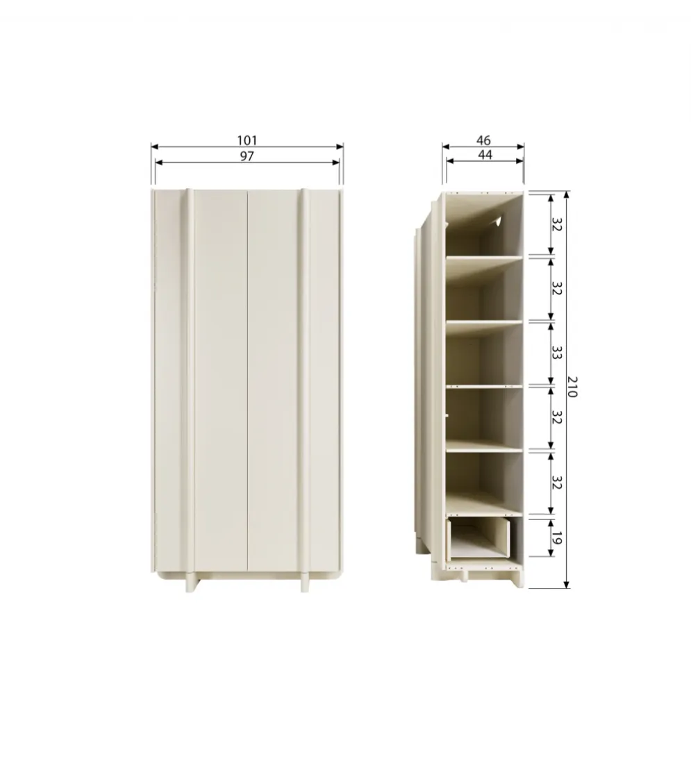 Szafa BASU 210 cm drewno sosny dust