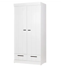 Szafa DRAWER 195 x 94 cm drewno sosna biała