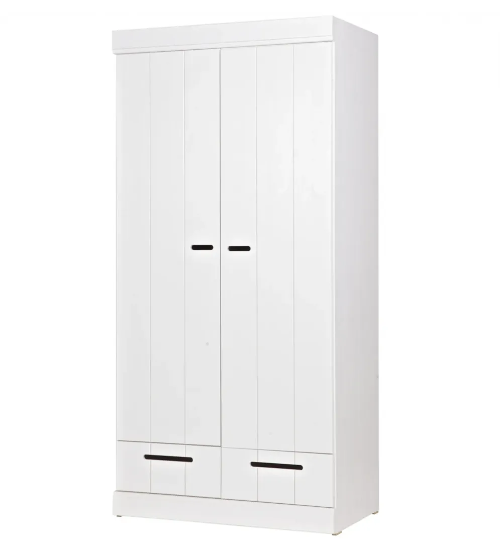 Szafa DRAWER 195 x 94 cm drewno sosna biała
