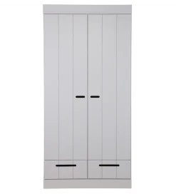 Szafa DRAWER 195 x 94 cm drewno sosna szara