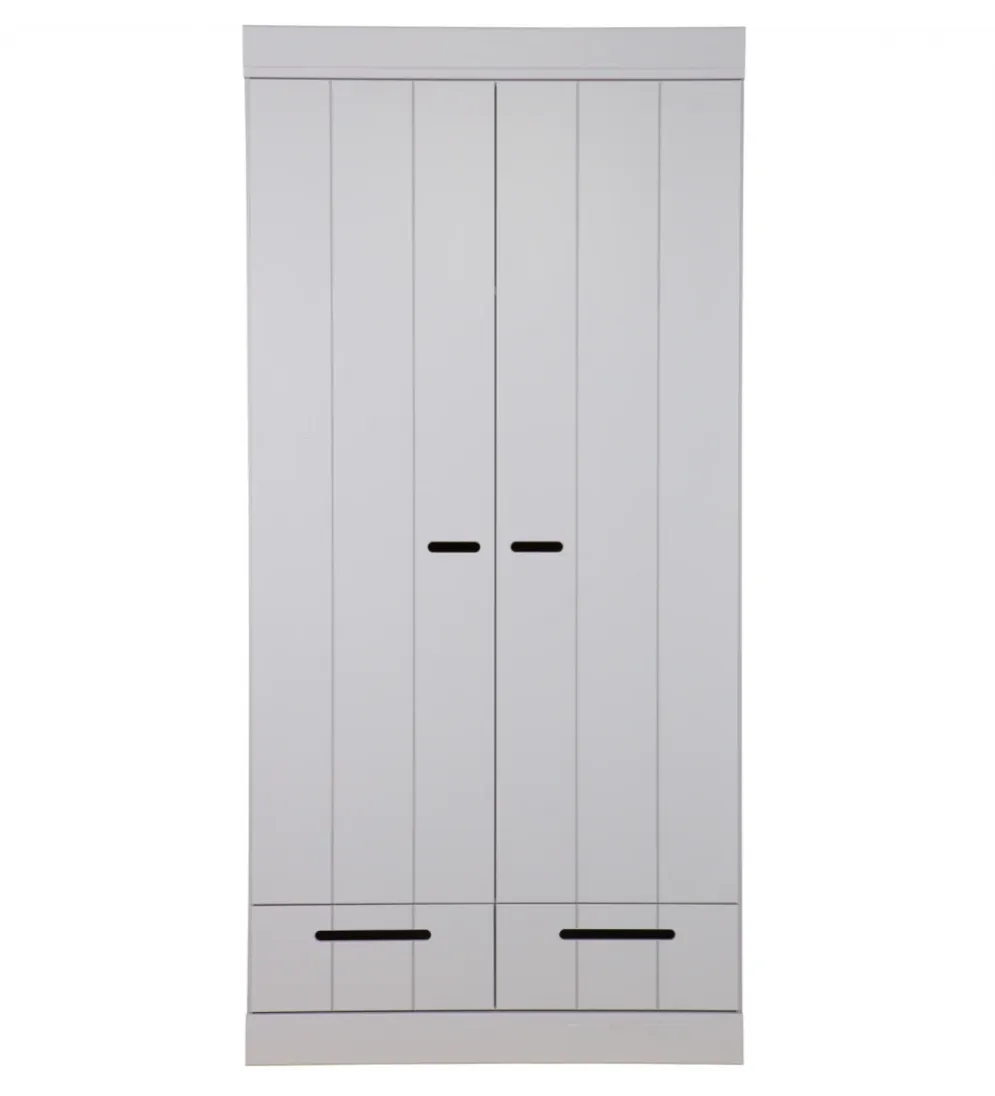 Szafa DRAWER 195 x 94 cm drewno sosna szara