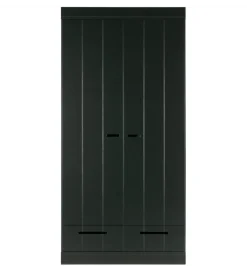 Szafa DRAWER 195 x 94 cm drewno sosna czarna